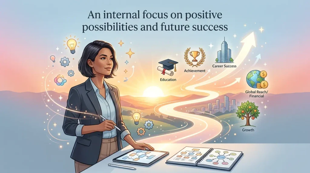 An internal focus on positive possibilities and future success.