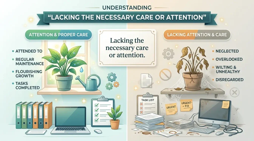 Lacking the necessary care or attention.