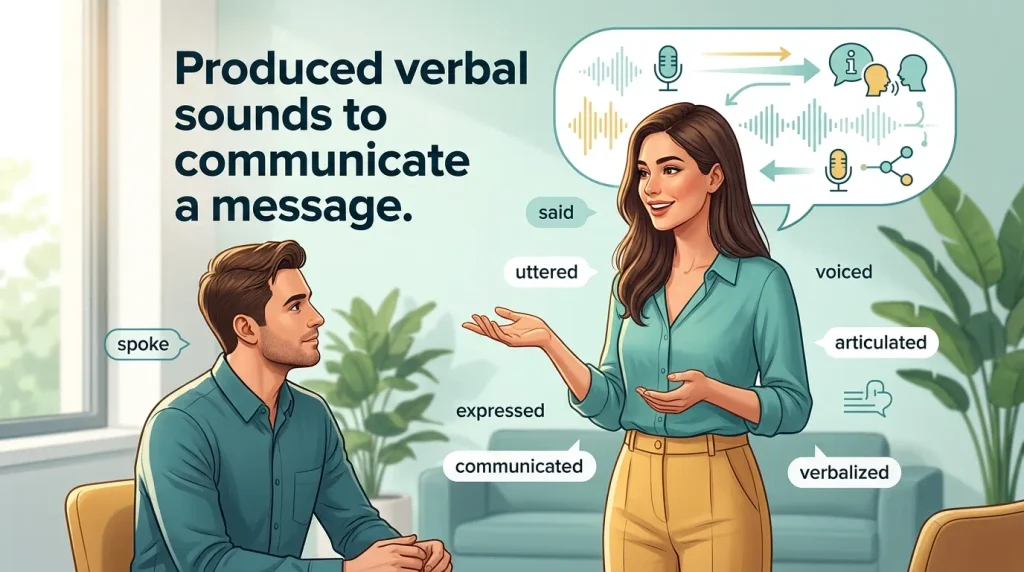 Produced verbal sounds to communicate a message.