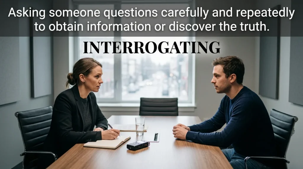 Synonyms for Interrogating
