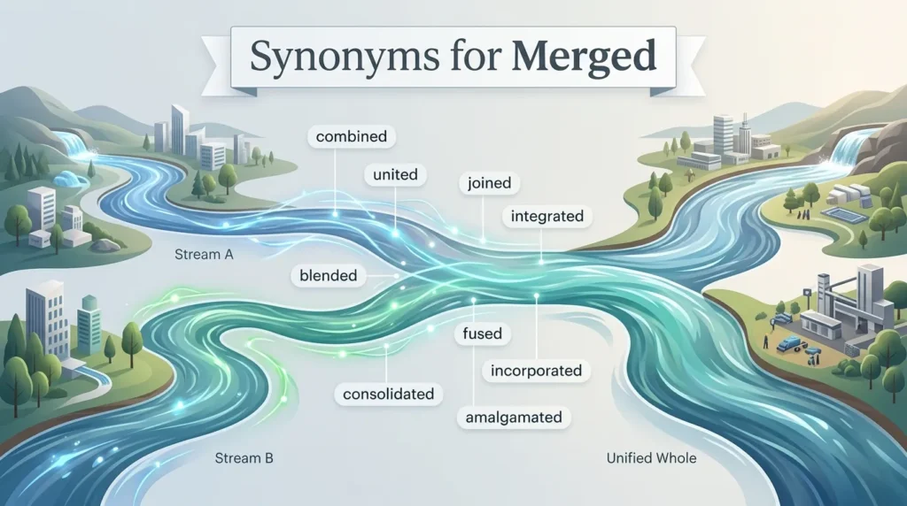 synonyms for merged