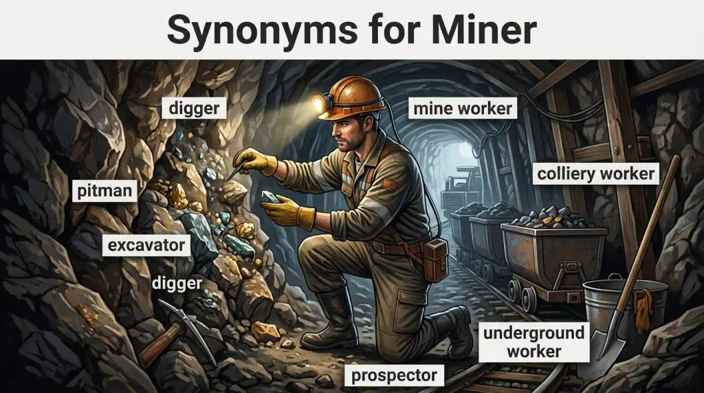 synonyms for miner