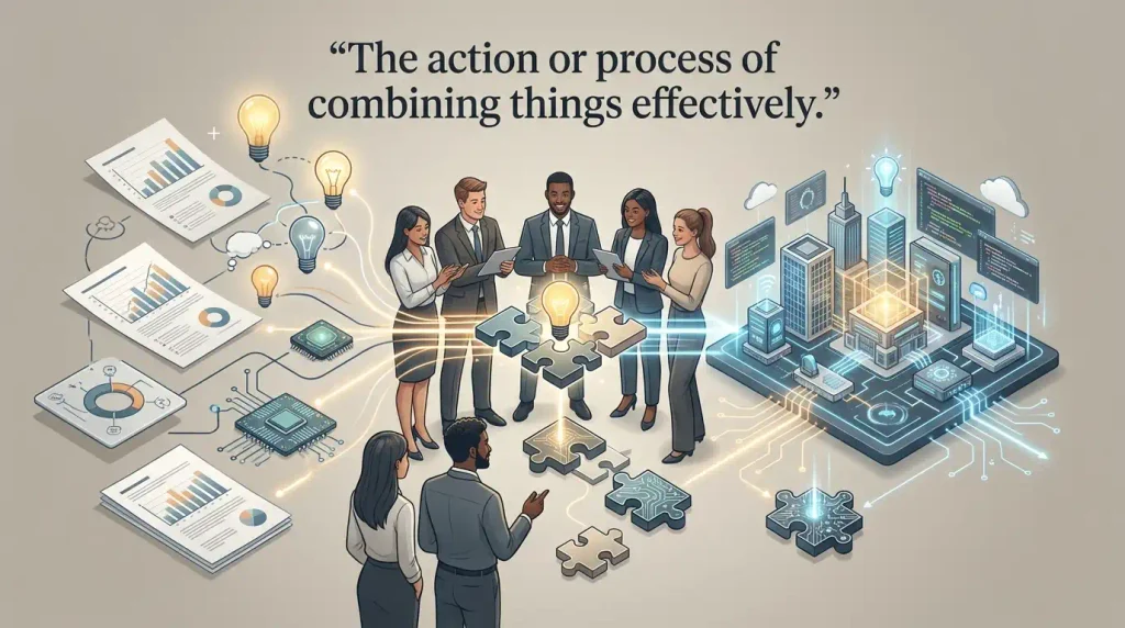 The action or process of combining things effectively.