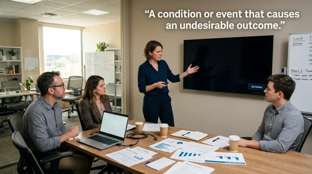 A condition or event that causes an undesirable outcome.
