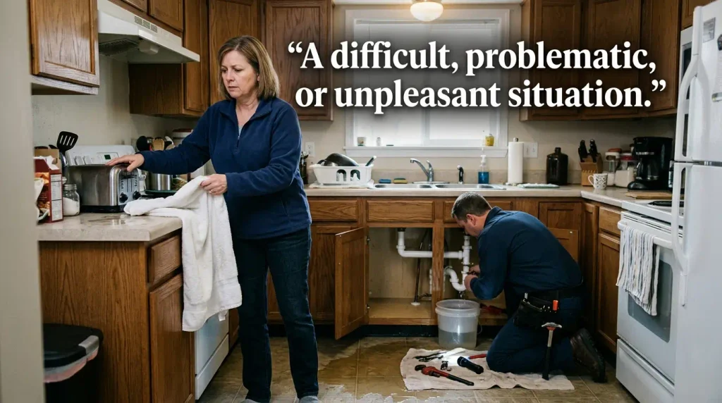 A difficult, problematic, or unpleasant situation.