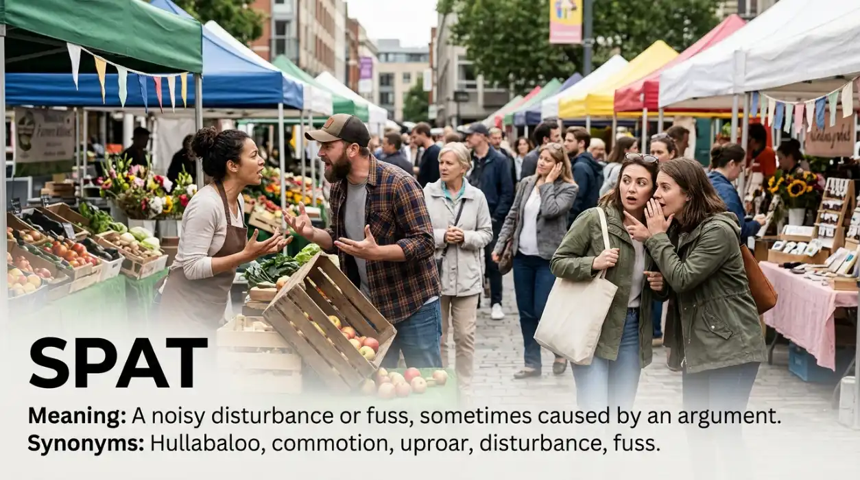 A hullabaloo is a noisy disturbance or fuss, sometimes caused by an argument.