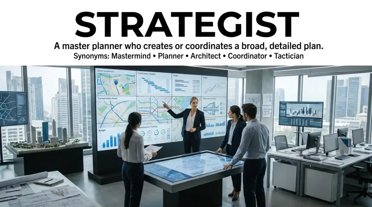 A master planner is someone who creates or coordinates a broad, detailed plan.