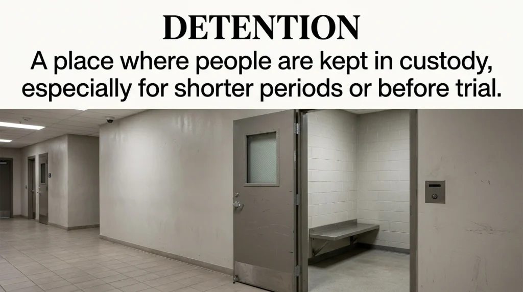 A place where people are kept in custody, especially for shorter periods or before trial.