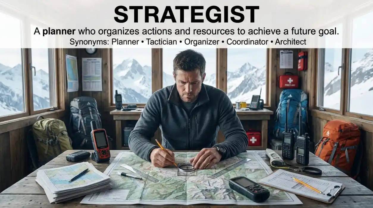 A planner is someone who organizes actions and resources to achieve a future goal.