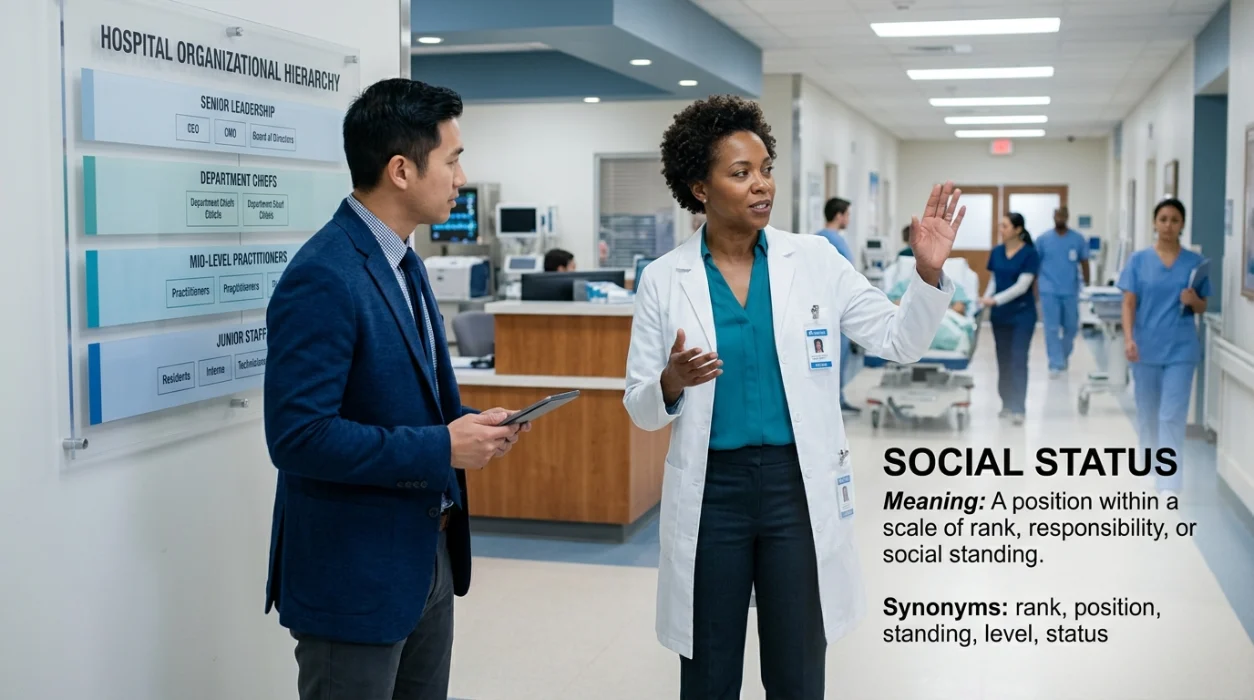A position in a scale of rank, responsibility, or social standing.