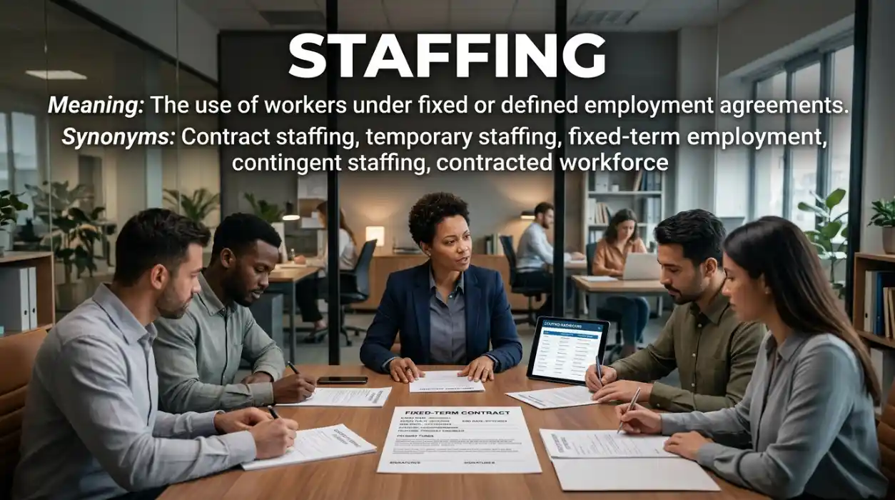 Contract staffing involves using workers under fixed or defined employment agreements.