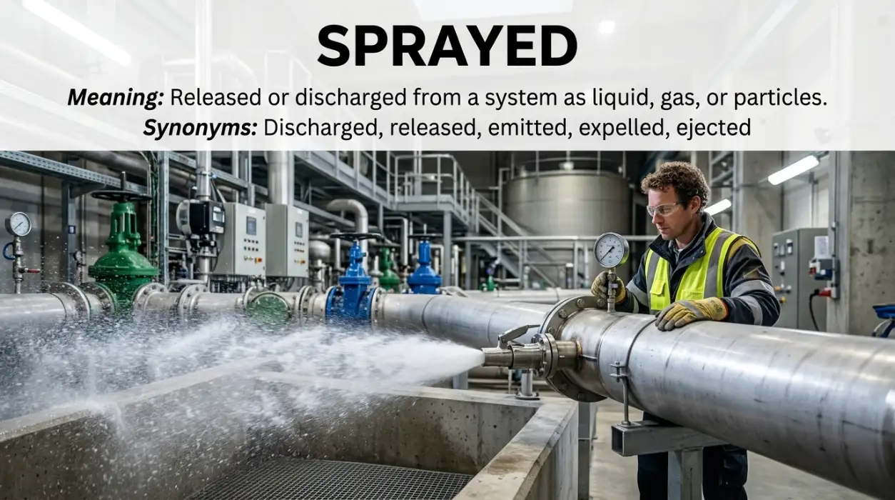  Discharged means releasing a substance, liquid, gas, or particles from a system.