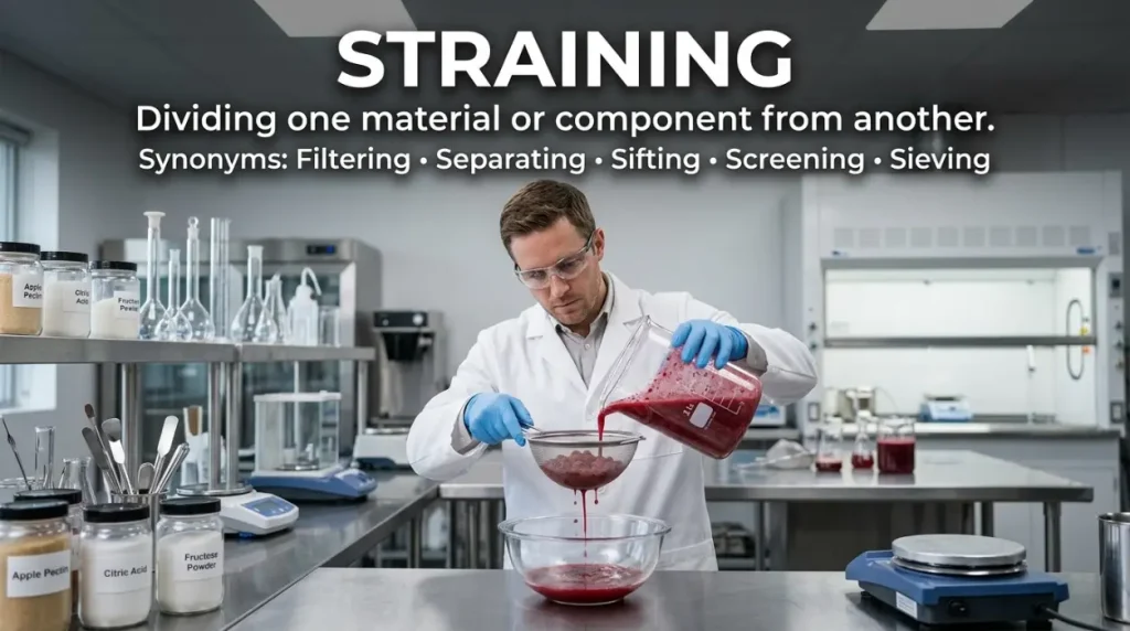 Dividing one material or component from another.