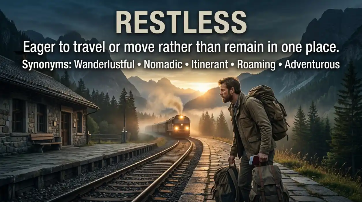 Eager to travel or move rather than remain in one place.