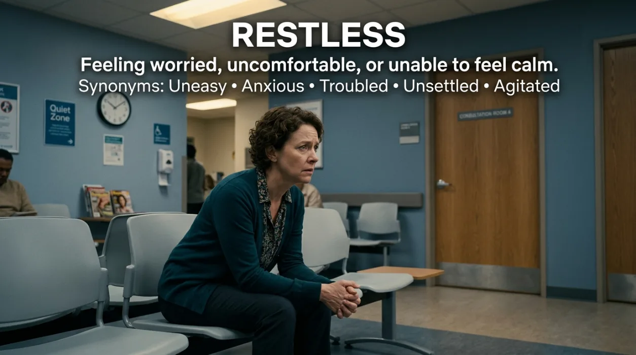 Feeling worried, uncomfortable, or unable to feel calm.
