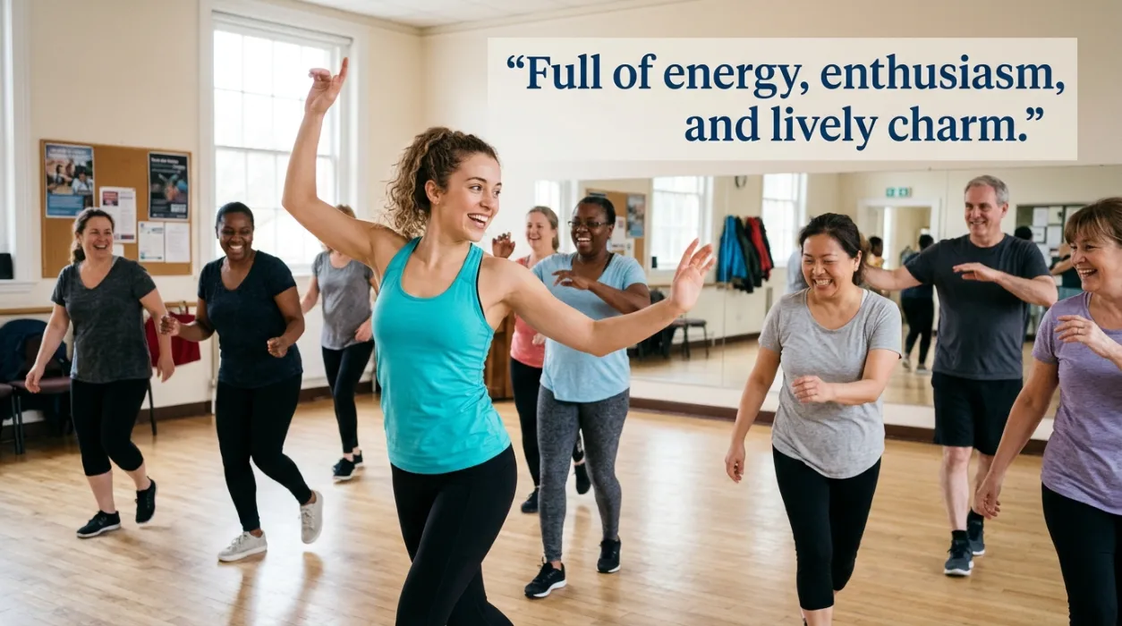 Full of energy, enthusiasm, and lively charm.