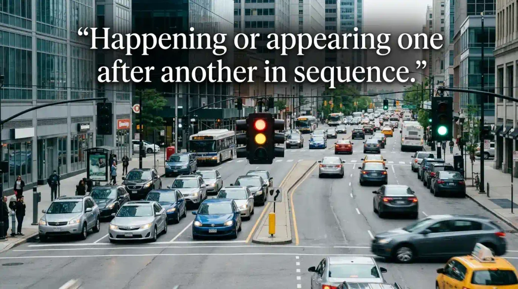 Happening or appearing one after another in sequence.