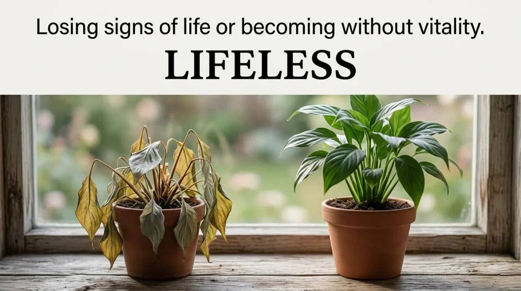 Losing signs of life or becoming without vitality.