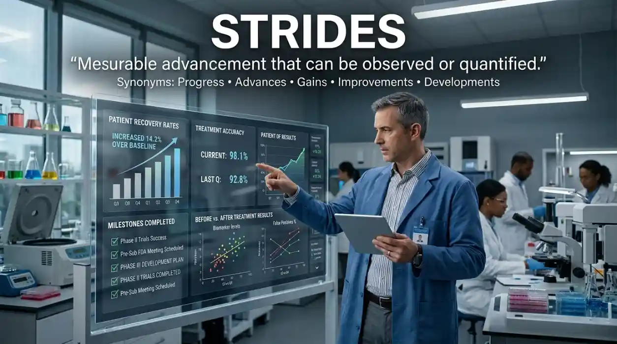Measurable advancement is progress that can be observed or quantified.