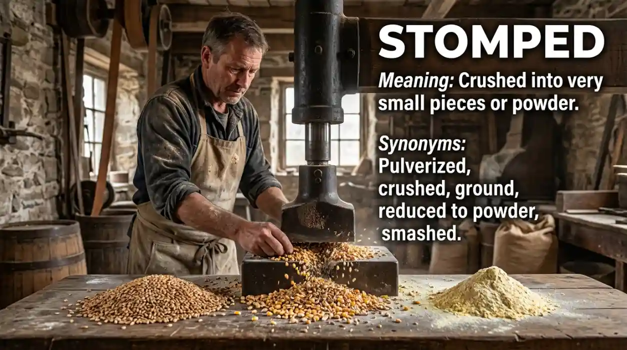 Pulverized means crushed something into very small pieces or powder.