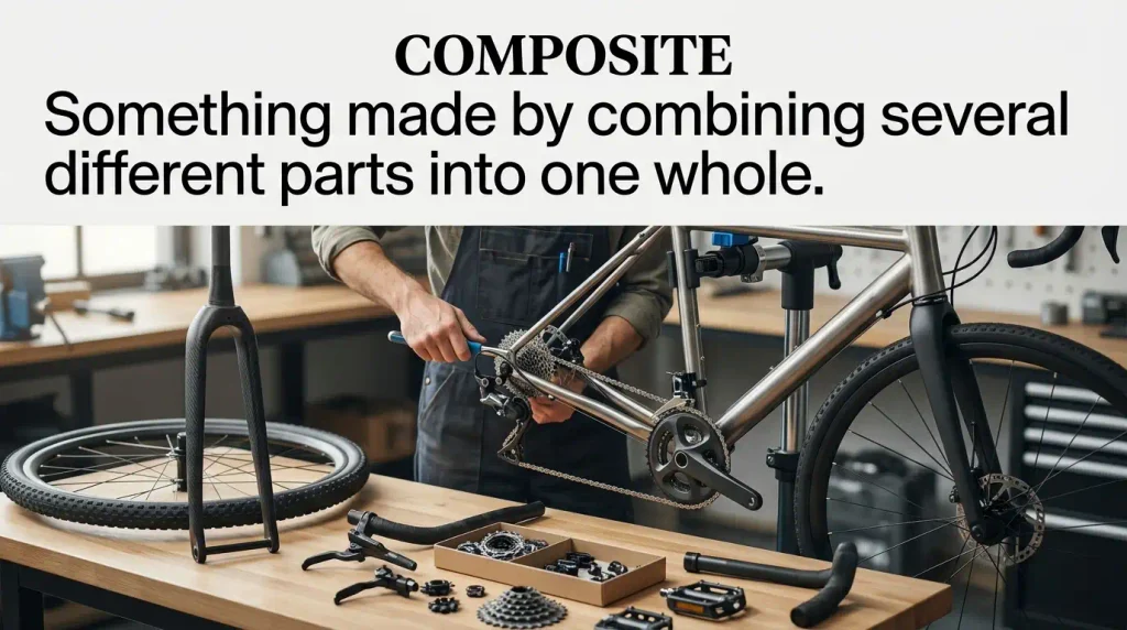 Something made by combining several different parts into one whole.