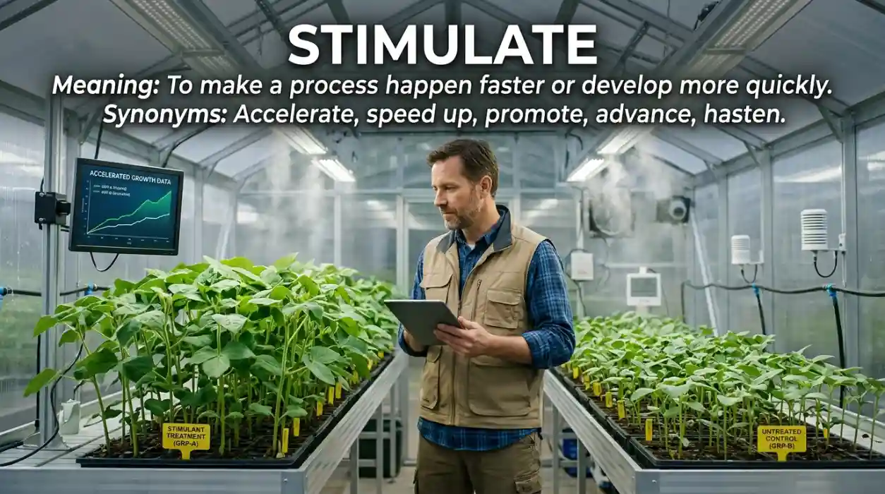 To make a process happen faster or develop more quickly.