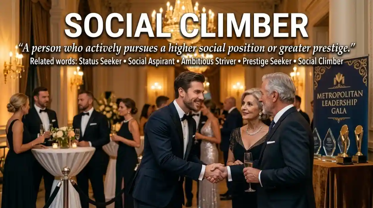 A person who actively pursues a higher social position or greater prestige.