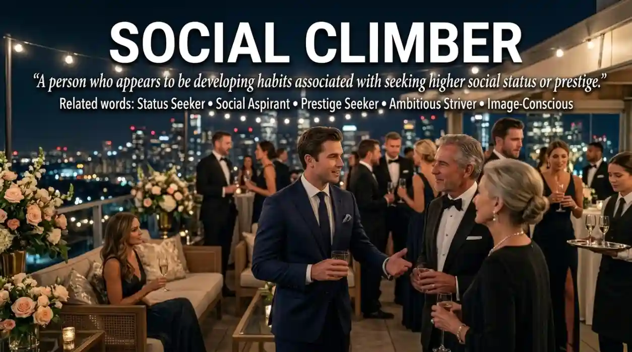 A person who appears to be developing habits associated with social climbing.