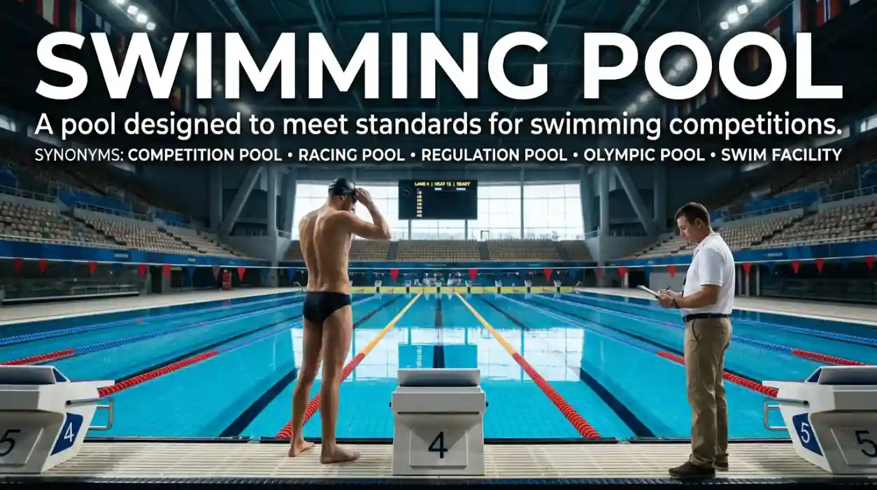 A pool designed to meet standards for swimming competitions.