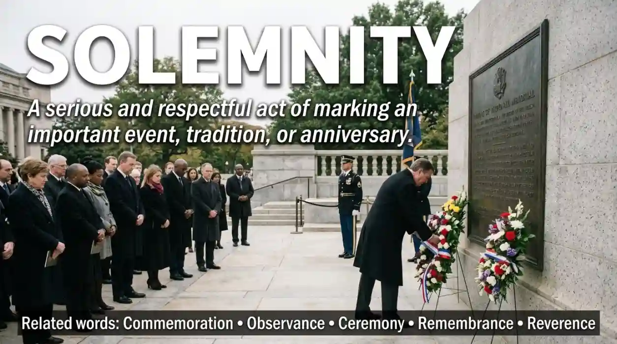 A serious and respectful act of marking an important event, tradition, or anniversary.