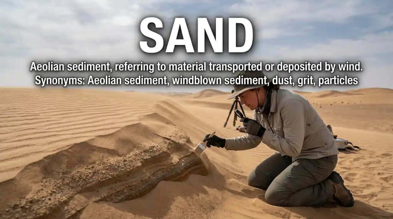 Aeolian sediment is material transported or deposited by wind.