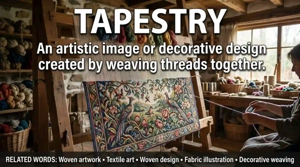 An artistic image or design created by weaving threads together.