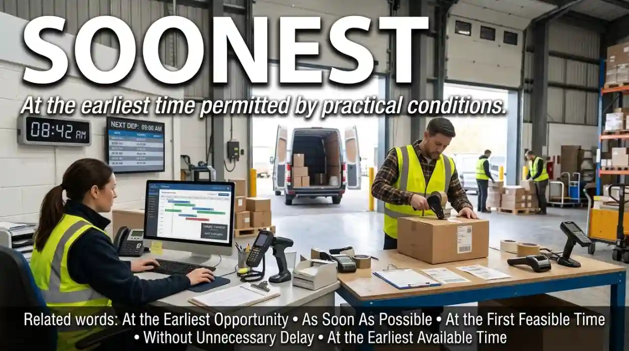 At the earliest time allowed by practical conditions.