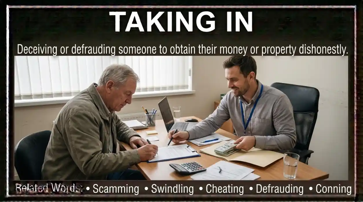 Cheating someone out of money or property through fraud.