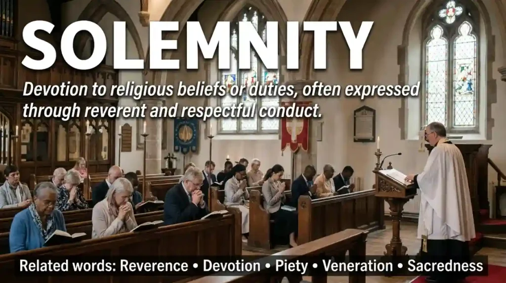 Devotion to religious beliefs or duties, often expressed through reverent conduct.