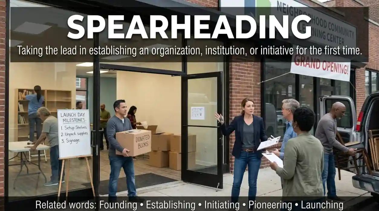 Founding means establishing an organization, institution, or initiative for the first time.