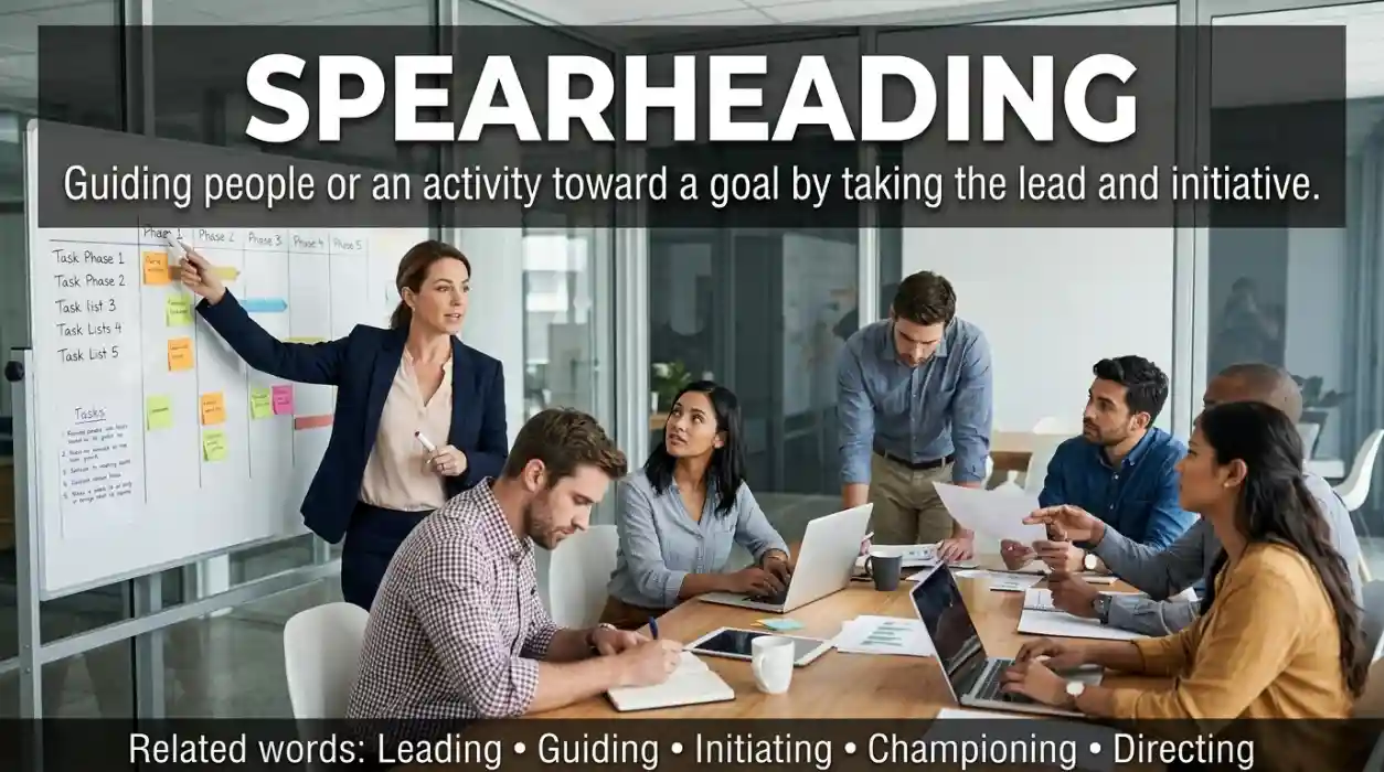 Leading means guiding people or an activity toward a goal.