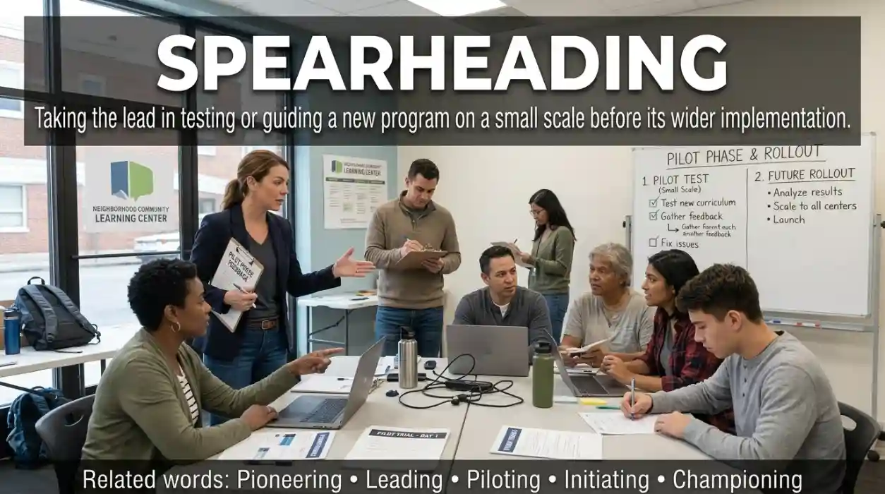  Piloting means testing or guiding a new program on a limited scale before wider use.