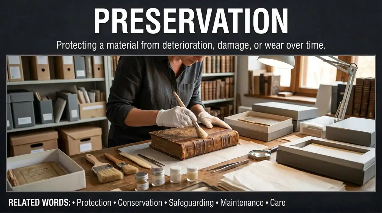 Protecting a material from deterioration or damage over time.
