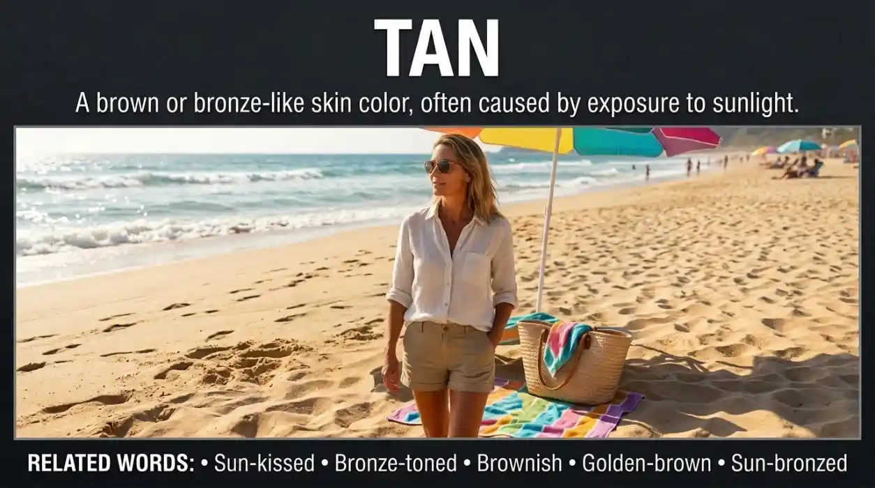 Skin with a brown, bronze-like appearance.