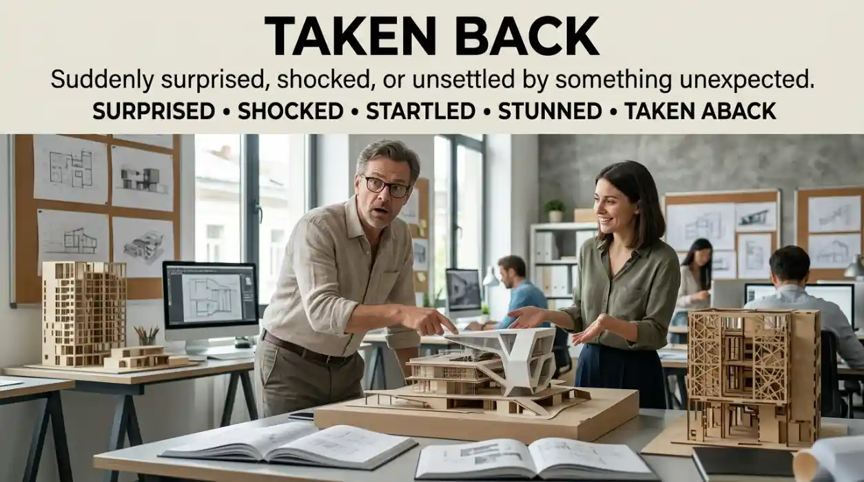 Suddenly surprised, shocked, or unsettled by something unexpected.