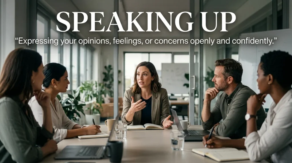 Synonym for Speaking Up