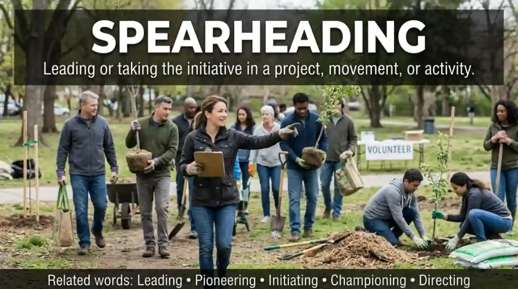 Synonym for Spearheading