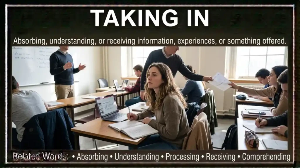 Synonyms for Taking In
