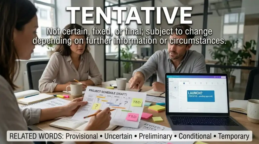 Synonyms for Tentative