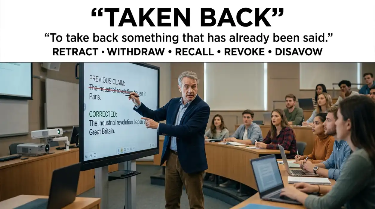 Take back something that has already been said.