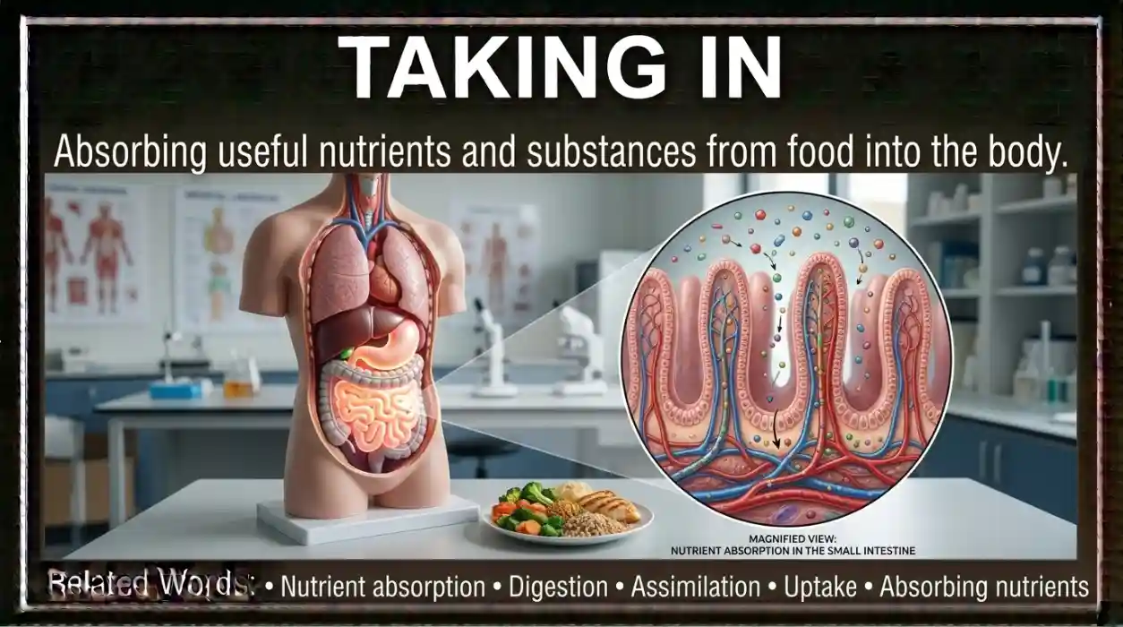 Taking useful substances from food into the body.