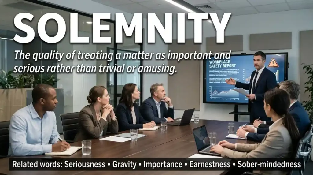 The quality of treating a matter as important rather than trivial or amusing.