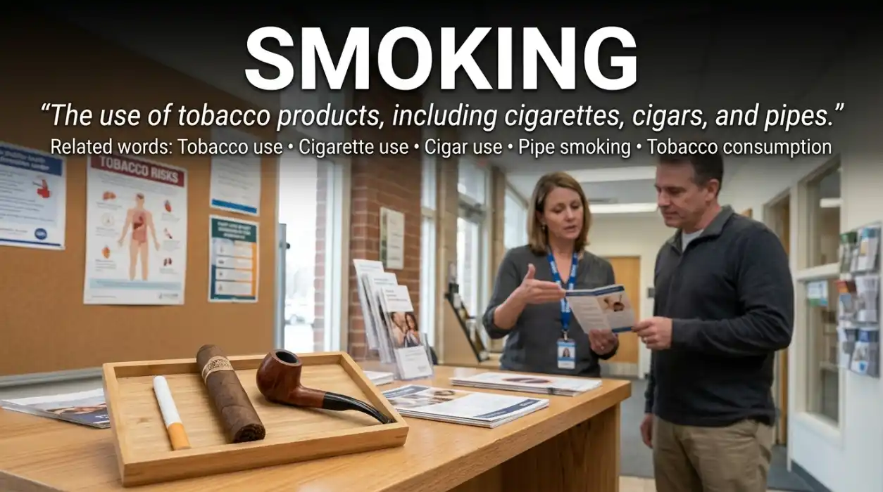 The use of tobacco products, including cigarettes, cigars, and pipes.