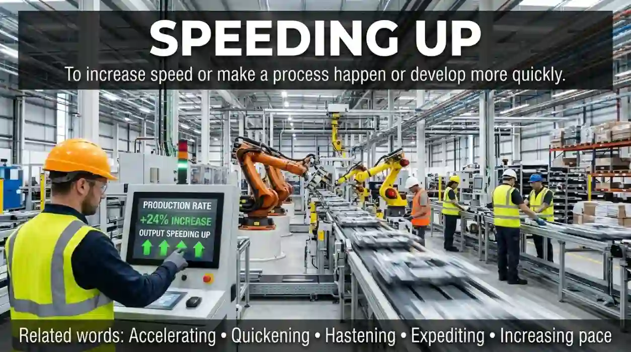 To increase speed or make a process develop faster.